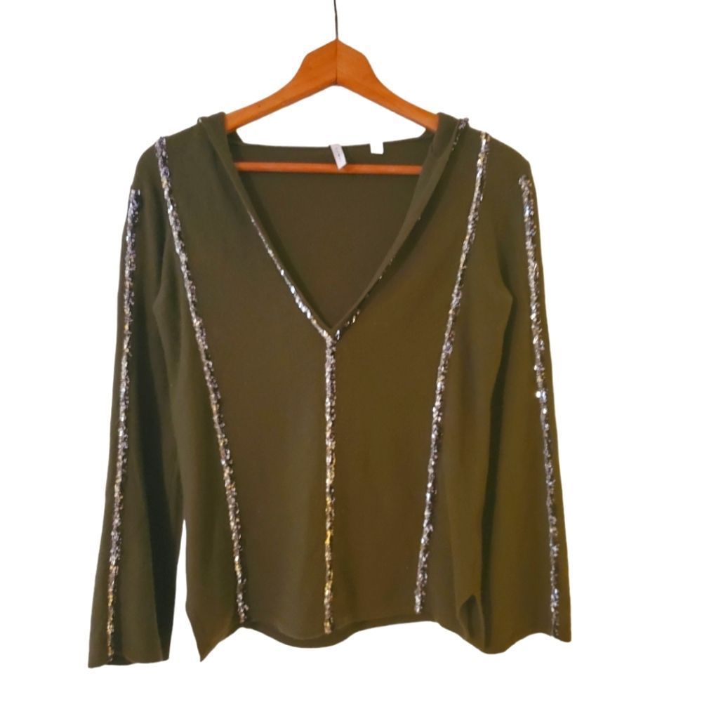 *IISLI 100% Cashmere Hooded Sweater Sz.S